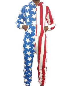 Mens Red Onesie Zipper Hoodie Tracksuit