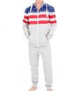 Mens Grey Onesie Hoodie Tracksuit