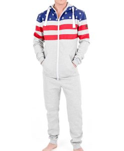 Mens Grey Onesie Hoodie Tracksuit
