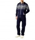 Mens Allover Navy Onesie Printed Playsuit