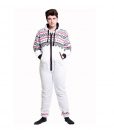 Mens White Black Onesie Hoodie Tracksuit