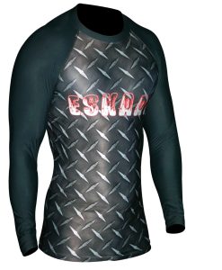 Mens Metal Long Sleeve Rash Guard Shirt