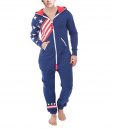 Mens Allover Blue Onesie Printed Playsuit