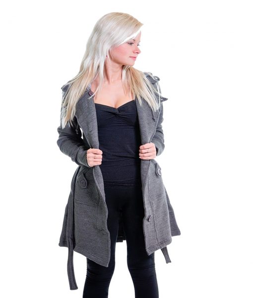 charcoal button coat