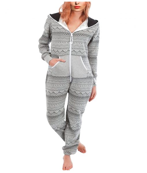grey print onesie