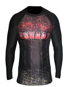 Mens Black Long Sleeve Rash Guard Shirt