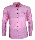 Pink Mens Full Sleeve Party Shirt