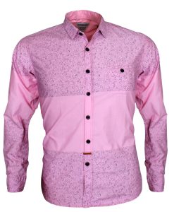 Pink Mens Full Sleeve Party Shirt