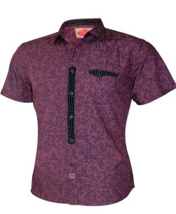 Purple Mens Short Sleeve Dress
