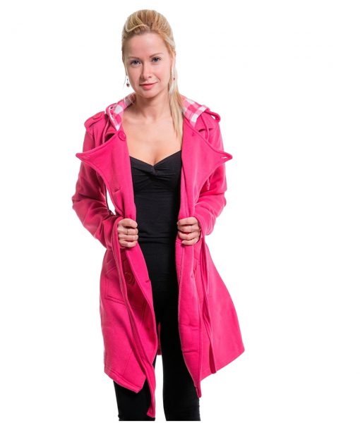 shock pink button coat