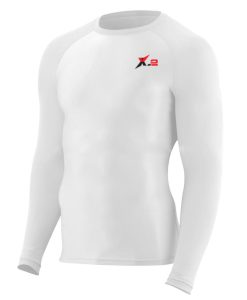 White Mens Long Sleeve Rashguard Shirt
