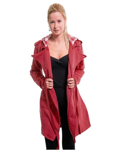 wine Button Coat