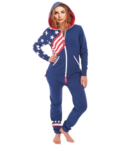 womens blue print onesie