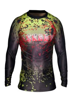 Mens Yellow Long Sleeve Rash Guard Shirt