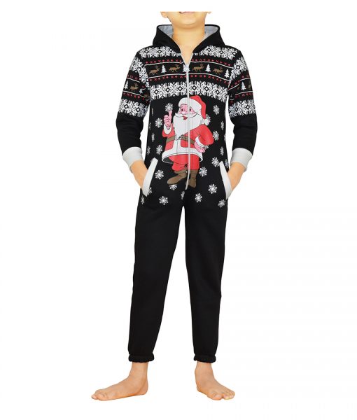 Santa Claus Black Onesie